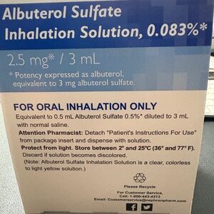 Albuterol Sulfate Inhalation Solution Exp 9/2026